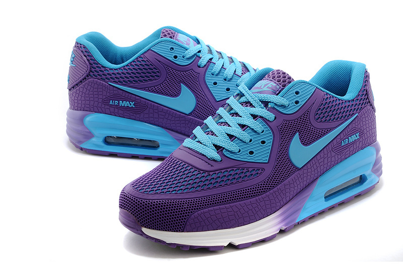 Nike Air Max 90 Rubber Patch 25th Anniversary Peach Purple Blue For Women - Click Image to Close