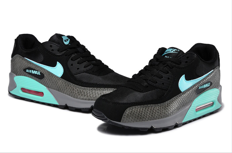 Nike Air Max 90 Snake Skin Black Blue Shoes - Click Image to Close