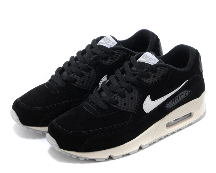 Nike Air Max 90 Suede Black White Shoes - Click Image to Close