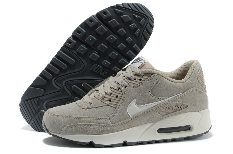 Nike Air Max 90 Suede Light Grey Shoes - Click Image to Close