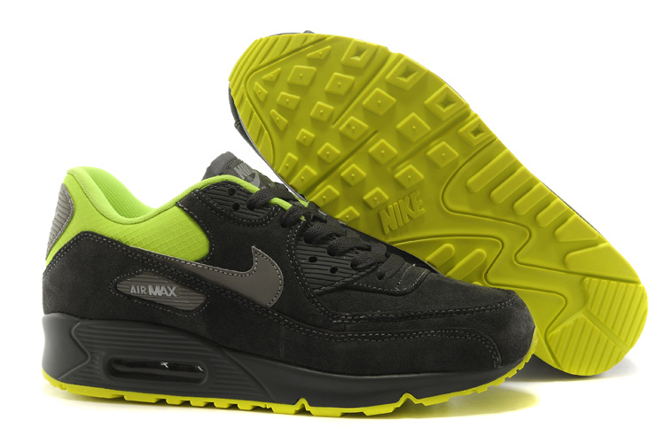 Nike Air Max 90 Suede Wool Black Green Shoes