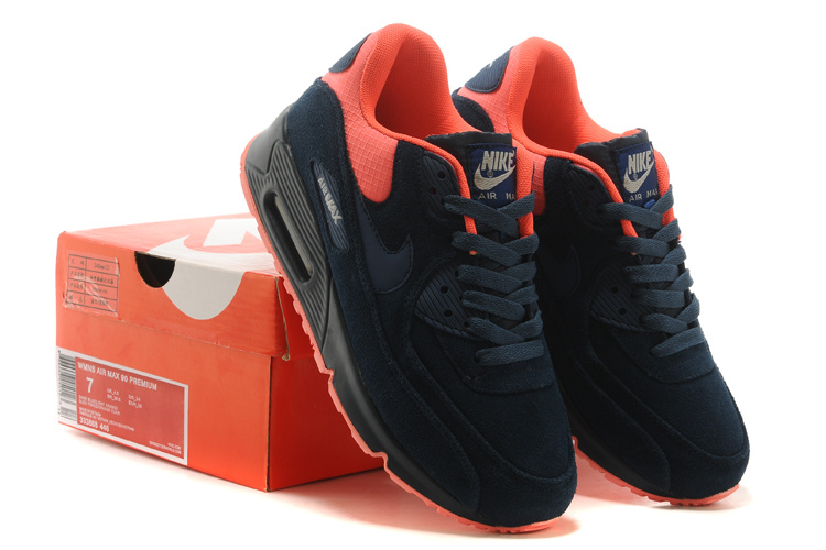 Nike Air Max 90 Suede Wool Black Red Shoes - Click Image to Close