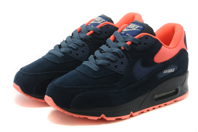 Nike Air Max 90 Suede Wool Black Red Shoes - Click Image to Close