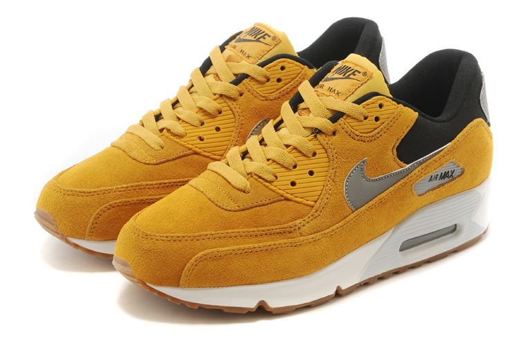 Nike Air Max 90 Suede Wool Yellow White Shoes