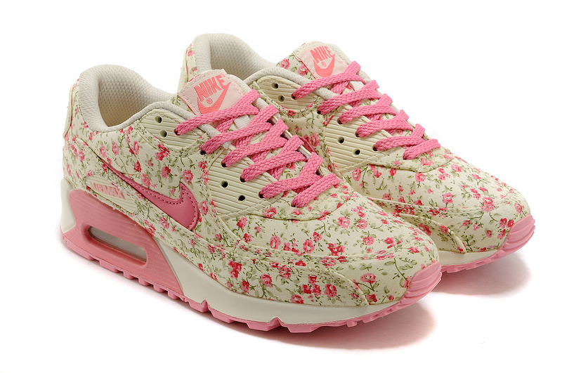 Nike Air Max 90 Womens Shoes Shivering Print Pink White