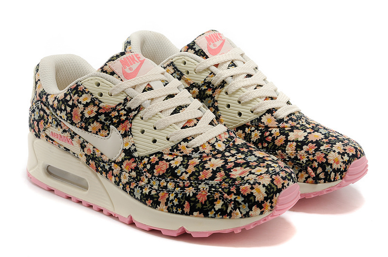 Nike Air Max 90 Womens Shoes Shivering Print White Pink