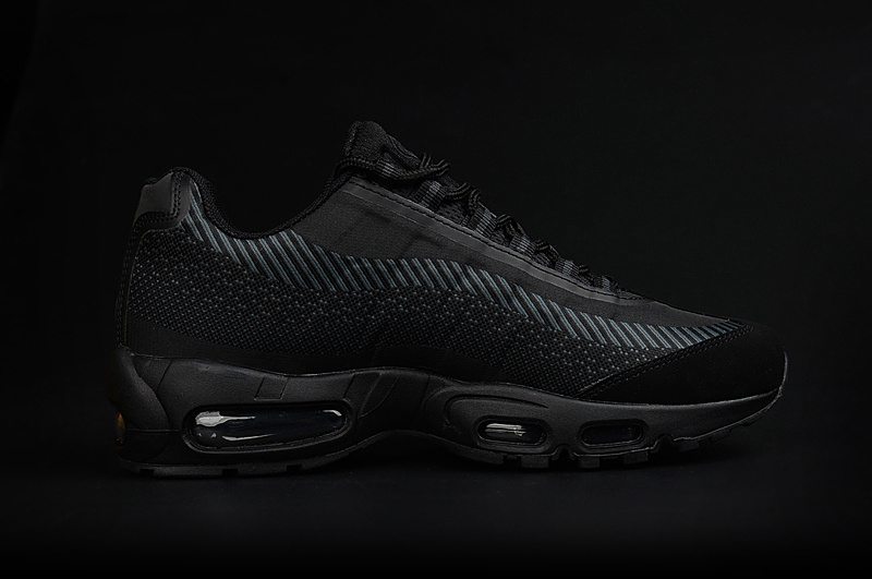 2017 Nike Air Max 95 Jacquard All Black Running Shoes