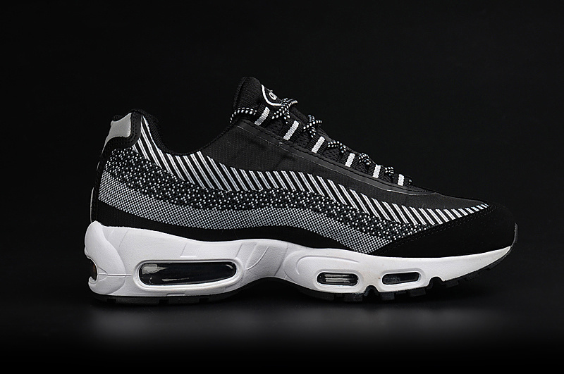 2017 Nike Air Max 95 Jacquard Black White Running Shoes - Click Image to Close