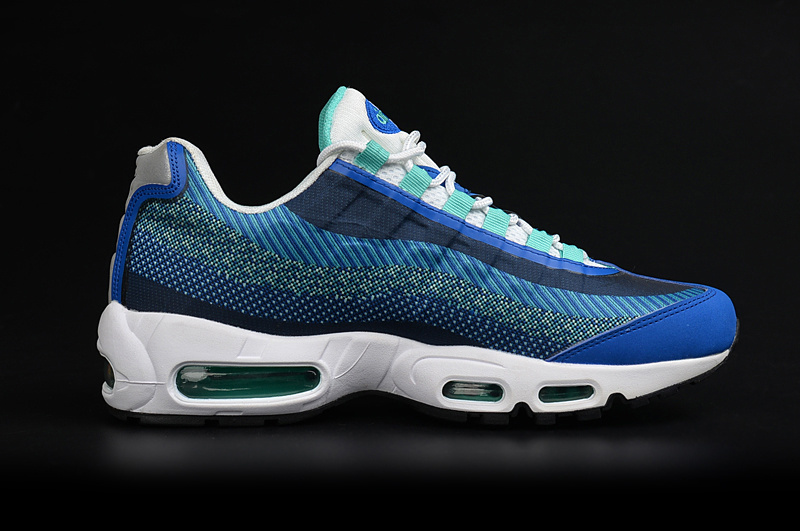 2017 Nike Air Max 95 Jacquard Blue White Running Shoes