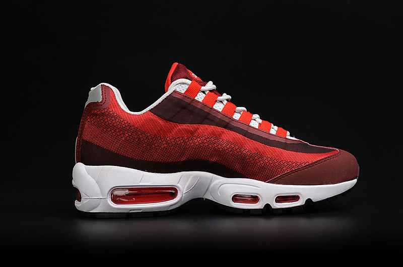 2017 Nike Air Max 95 Jacquard Wine Red White Running Shoes - Click Image to Close