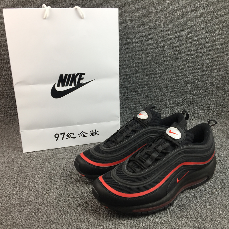 New Nike Air Max 97 Black Red Running Shoes