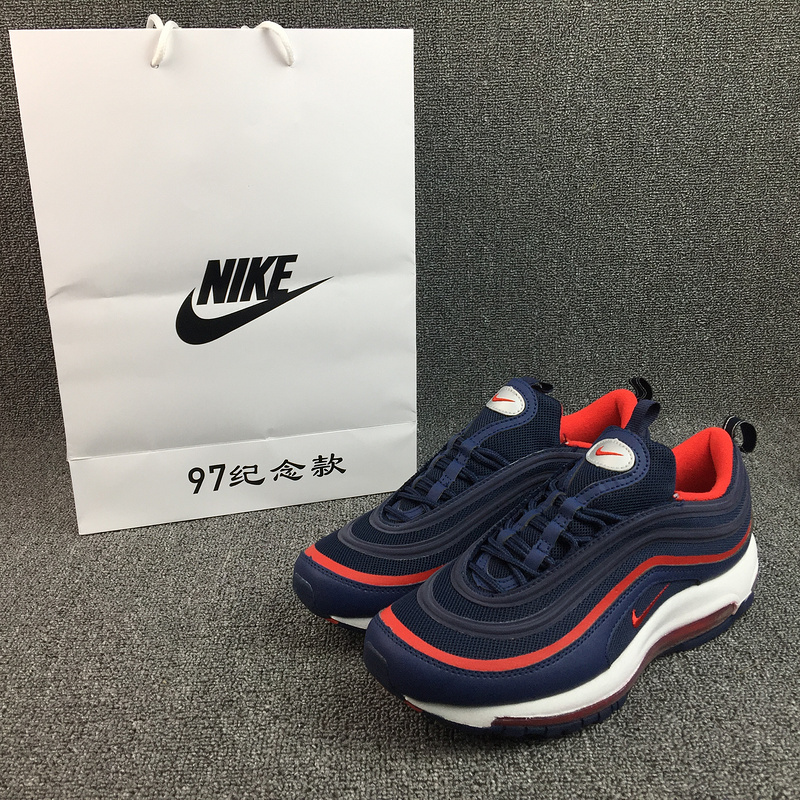 New Nike Air Max 97 Blue Red White Running Shoes - Click Image to Close