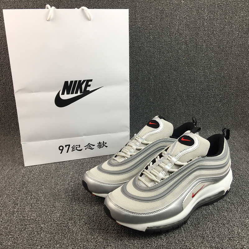 New Nike Air Max 97 White Grey Black Running Shoes - Click Image to Close