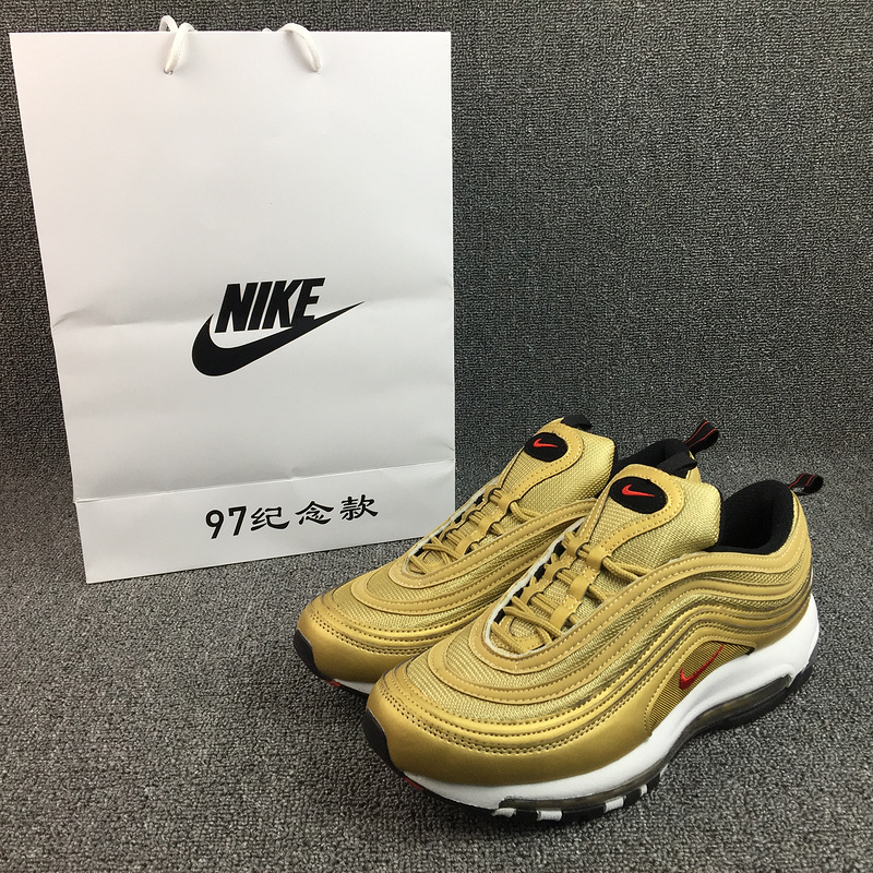 New Nike Air Max 97 Yellow White Running Shoes - Click Image to Close