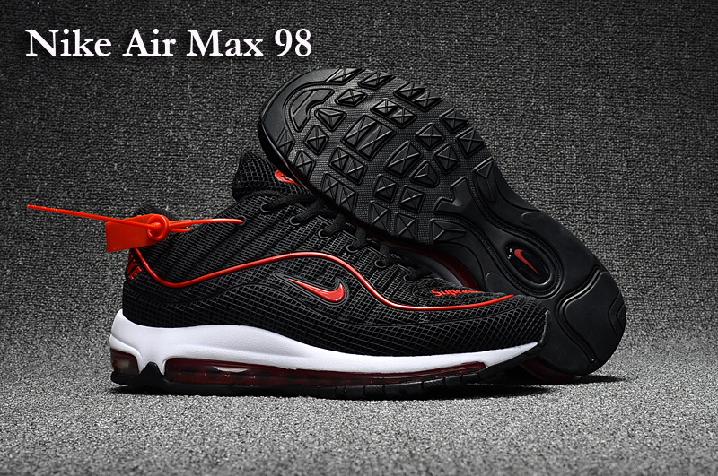 Nike Air Max 98 Black Red Shoes - Click Image to Close