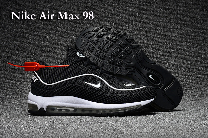 Nike Air Max 98 Black White Line Shoes - Click Image to Close