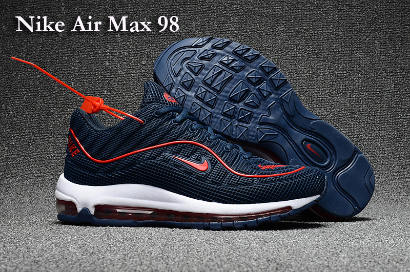 Nike Air Max 98 Blue Red White Shoes - Click Image to Close