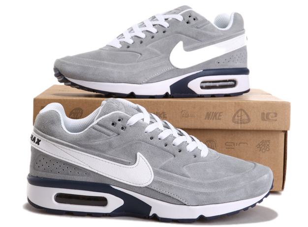 Nike Air Max BW Suede Grey White Shoes - Click Image to Close