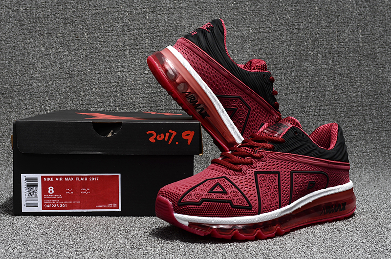 Nike Air Max Flair Wine Red Black Shoes