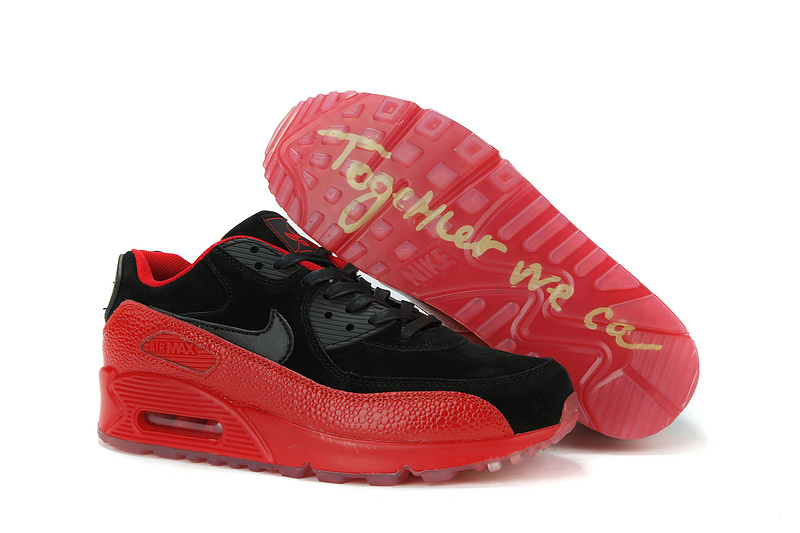 Nike Air Max Lunar 90 Black Red Shoes - Click Image to Close