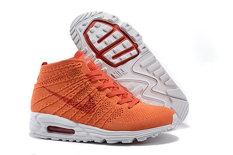 Nike Air Max Lunar90 Flyknit Chukka Orange White Shoes