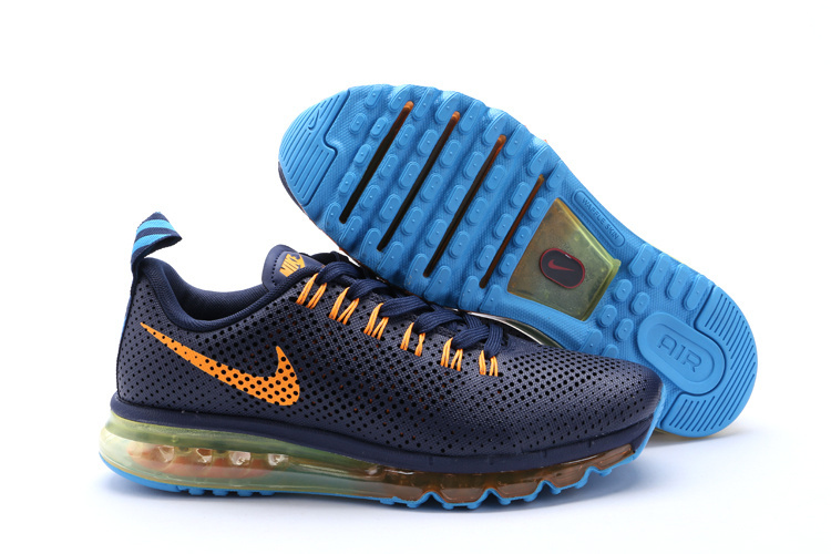 Nike Air Max Motion 2014 Shoes Dark Blue Orange Blue - Click Image to Close