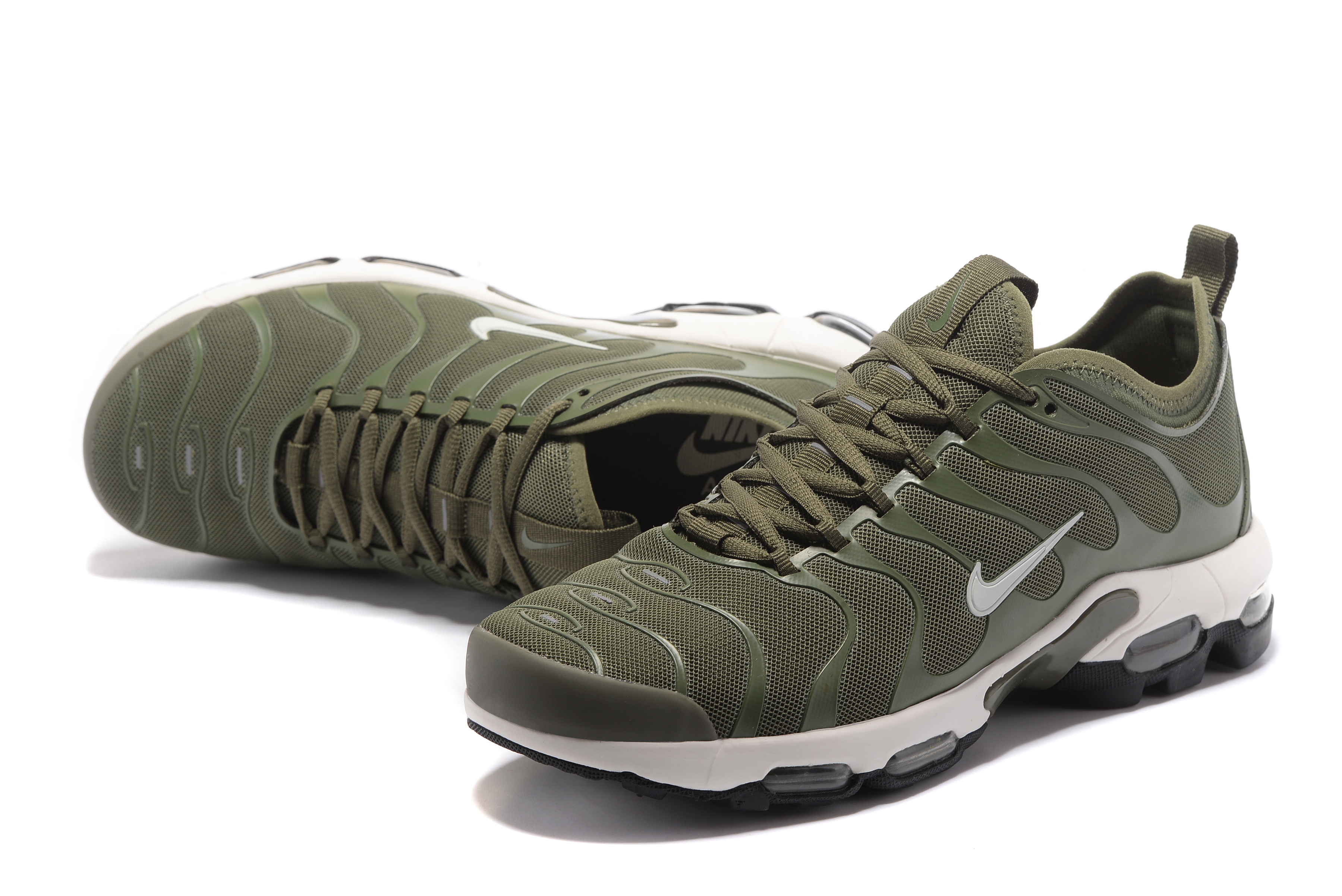 Nike Air Max Plus TN Army Green White For Women - Click Image to Close