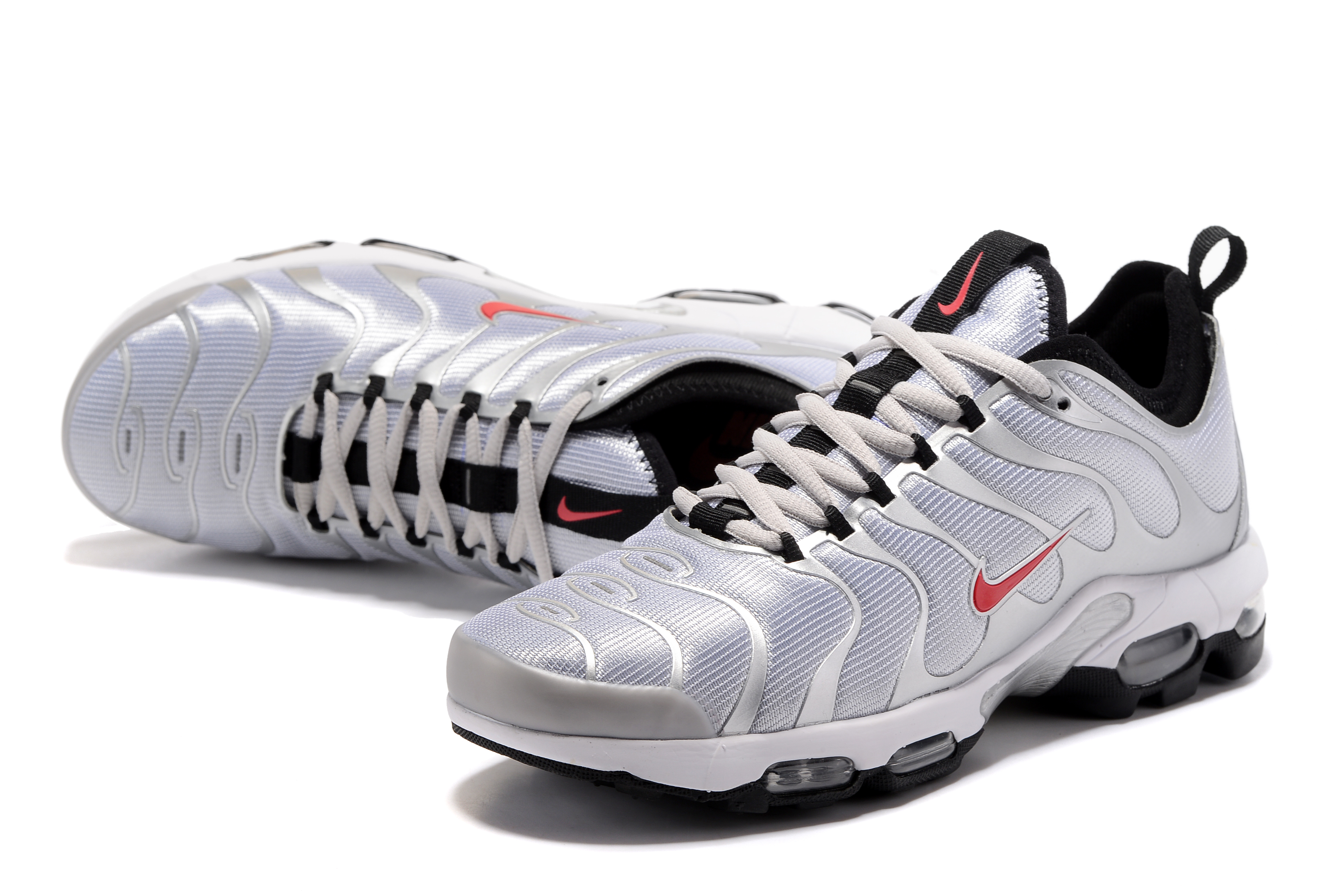 Nike Air Max Plus TN Silver Black For Women - Click Image to Close