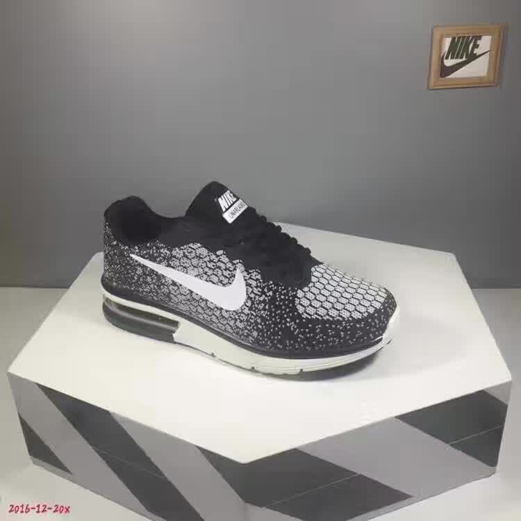 2017 Nike Air Max Sequent 2 Black White Running Shoes