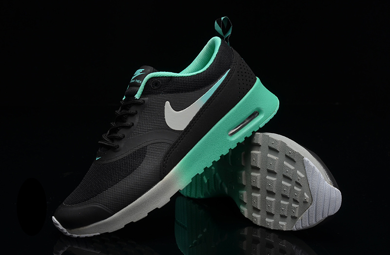 Women's Nike Air Max THEA PRINT 90 Shoes Black Grey Green - Click Image to Close