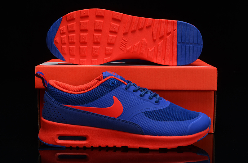 Women's Nike Air Max THEA PRINT 90 Shoes Blue Orange - Click Image to Close