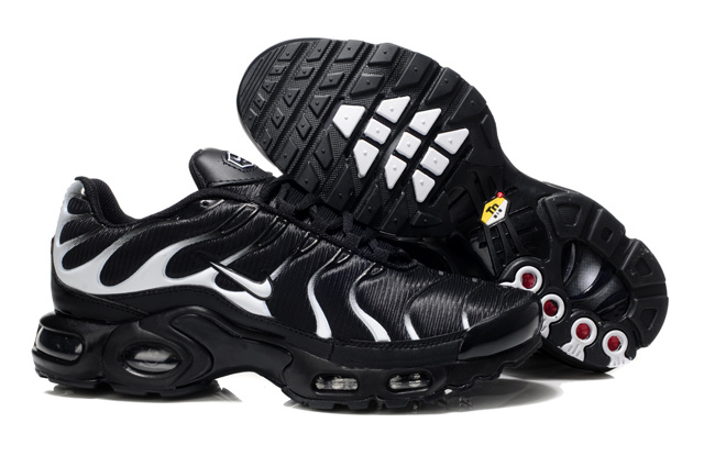 Nike Air Max TN Shoes Black White White Logo - Click Image to Close