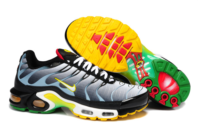 Nike Air Max TN Shoes Grey Black Yellow White - Click Image to Close