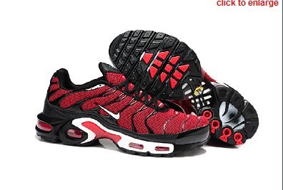 Nike Air Max TN Shoes Red Black White Logo - Click Image to Close