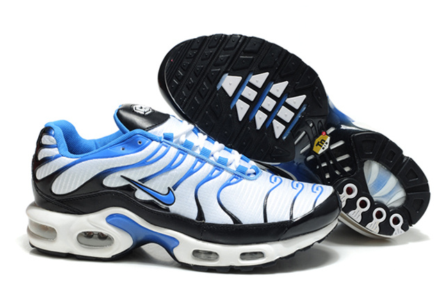 Nike Air Max TN Shoes White Black Blue - Click Image to Close