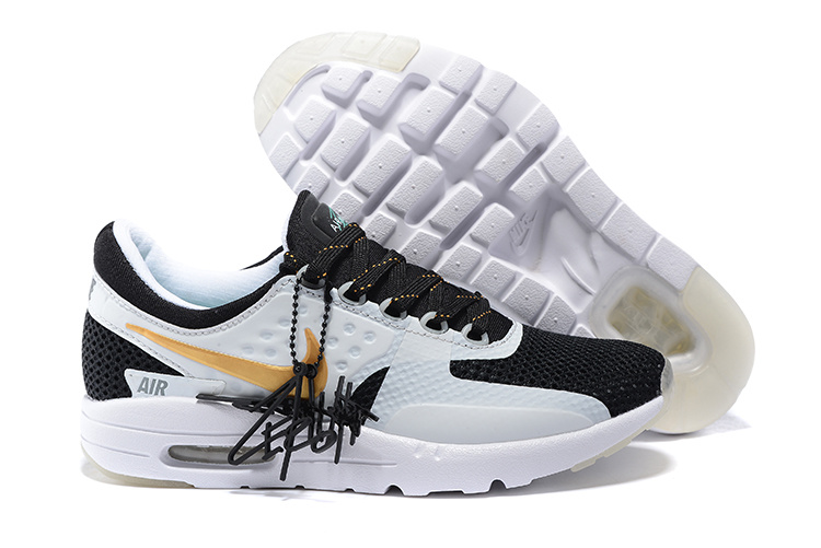 Nike Air Max Zero 87 II Midnight Black White Yellow Women Shoes - Click Image to Close