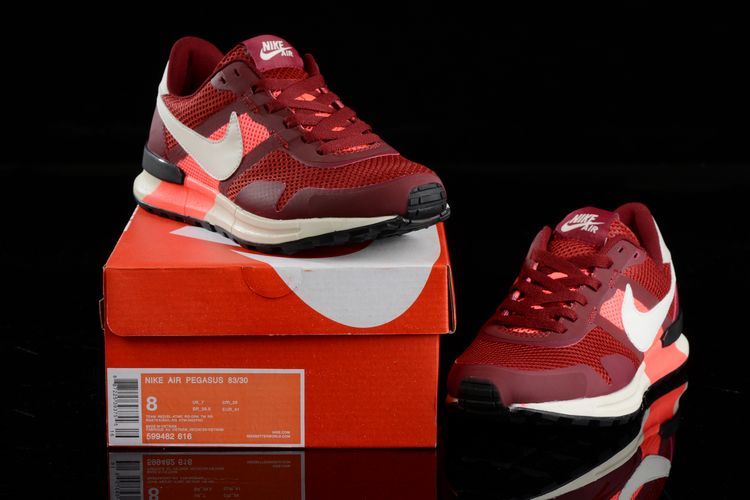 Nike Air Pegasus 8330 3M Running Shoes Wine Red White - Click Image to Close