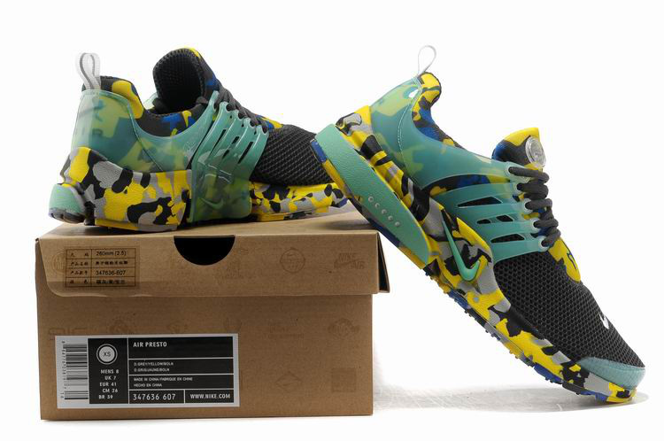 New Nike Air Presto 1 Camo Light Green Yellow Green Sport Shoes - Click Image to Close