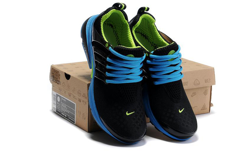 New Nike Air Presto 2 Carve Black Blue Volt Sport Shoes With Big Holes - Click Image to Close