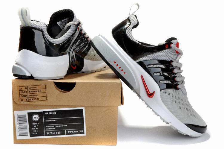 New Nike Air Presto 2 Carve Grey Black Red White Sport Shoes With Big Holes - Click Image to Close