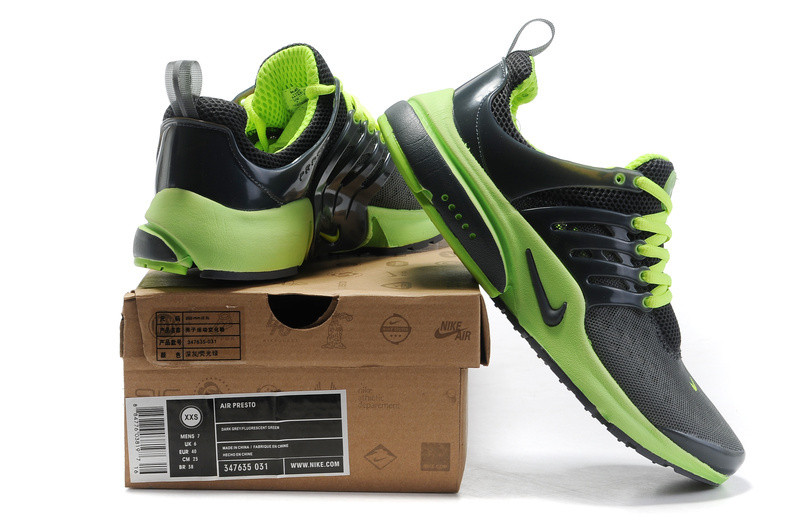 New Nike Air Presto 2 Carve Grey Green Sport Shoes With Big Holes - Click Image to Close