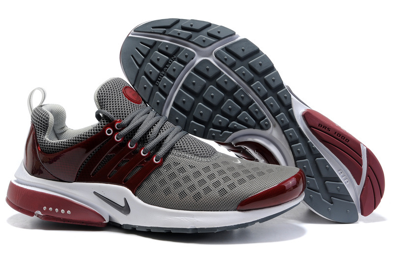 New Nike Air Presto 2 Carve Grey Wine Red White Sport Shoes With Big Holes