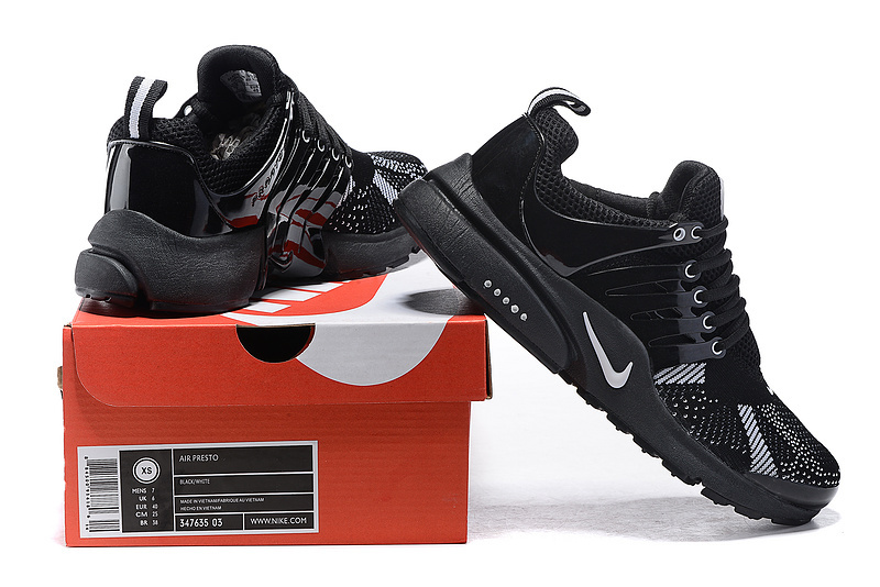 New Nike Air Presto Knit All Black Sport Shoes