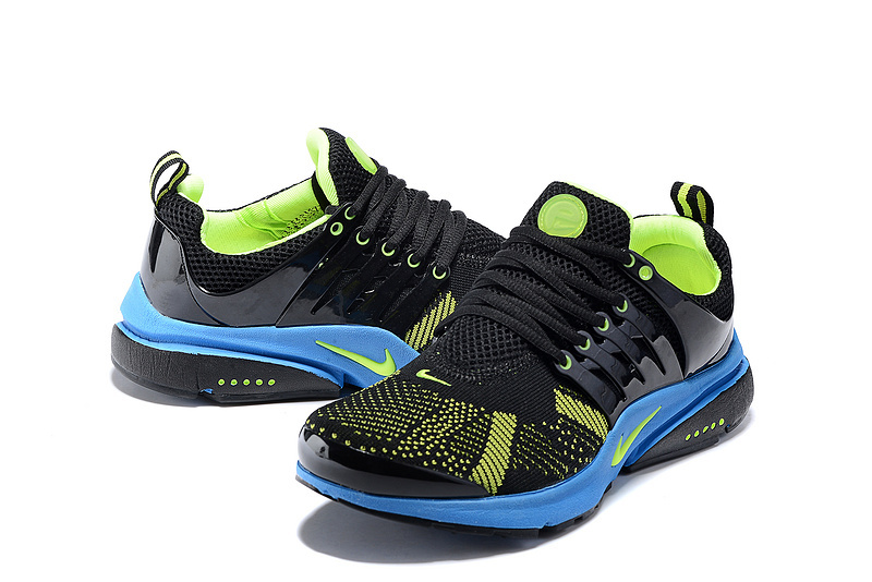 New Nike Air Presto Knit Black Green Blue Sport Shoes - Click Image to Close