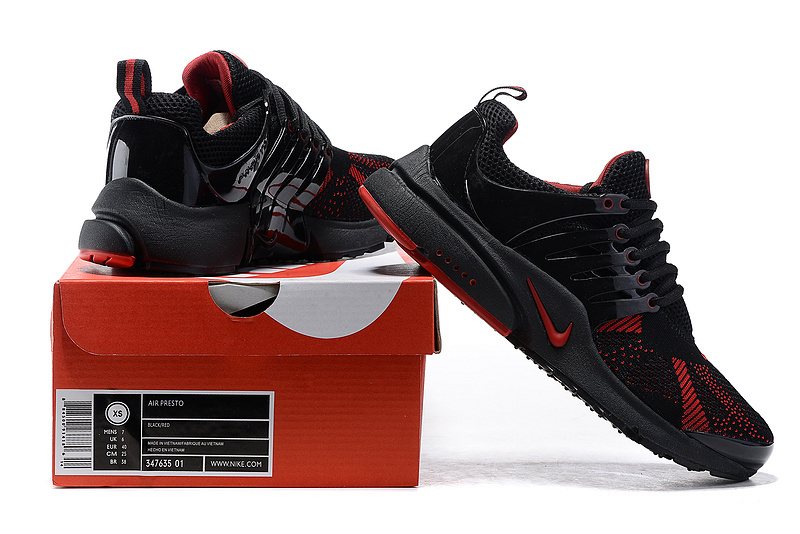 New Nike Air Presto Knit Black Red Running Sport Shoes - Click Image to Close