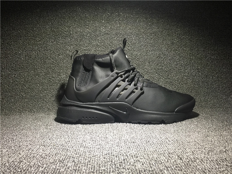 New Nike Air Presto Mid Utility All Black Running Shoes - Click Image to Close