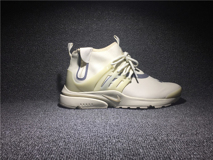 New Nike Air Presto Mid Utility All White Running Shoes - Click Image to Close