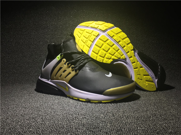New Nike Air Presto Mid Utility Black Yellow White Running Shoes - Click Image to Close