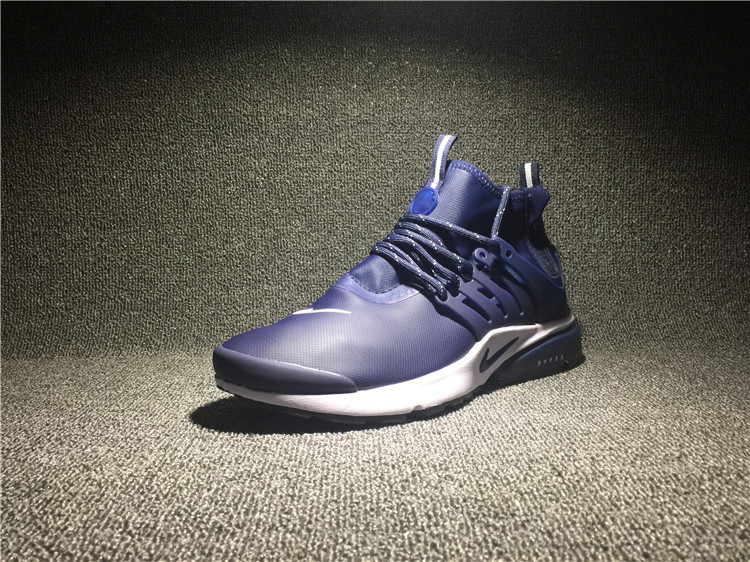New Nike Air Presto Mid Utility Deep Blue White Running Shoes - Click Image to Close