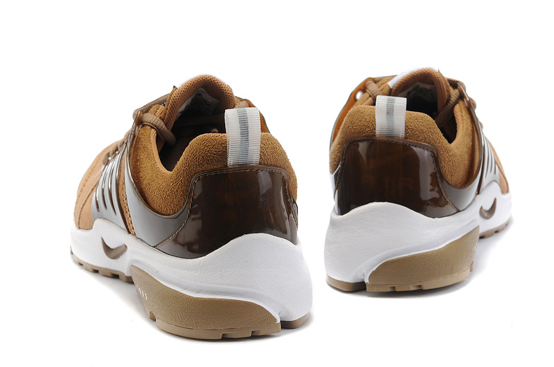 Women Nike Air Presto Suede Brown White Sport Shoes - Click Image to Close
